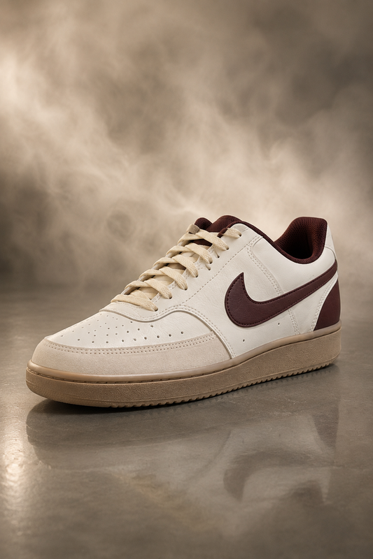Nike Court Vision Low Men's Shoes – Sail / Burgundy Crush / Light Khaki