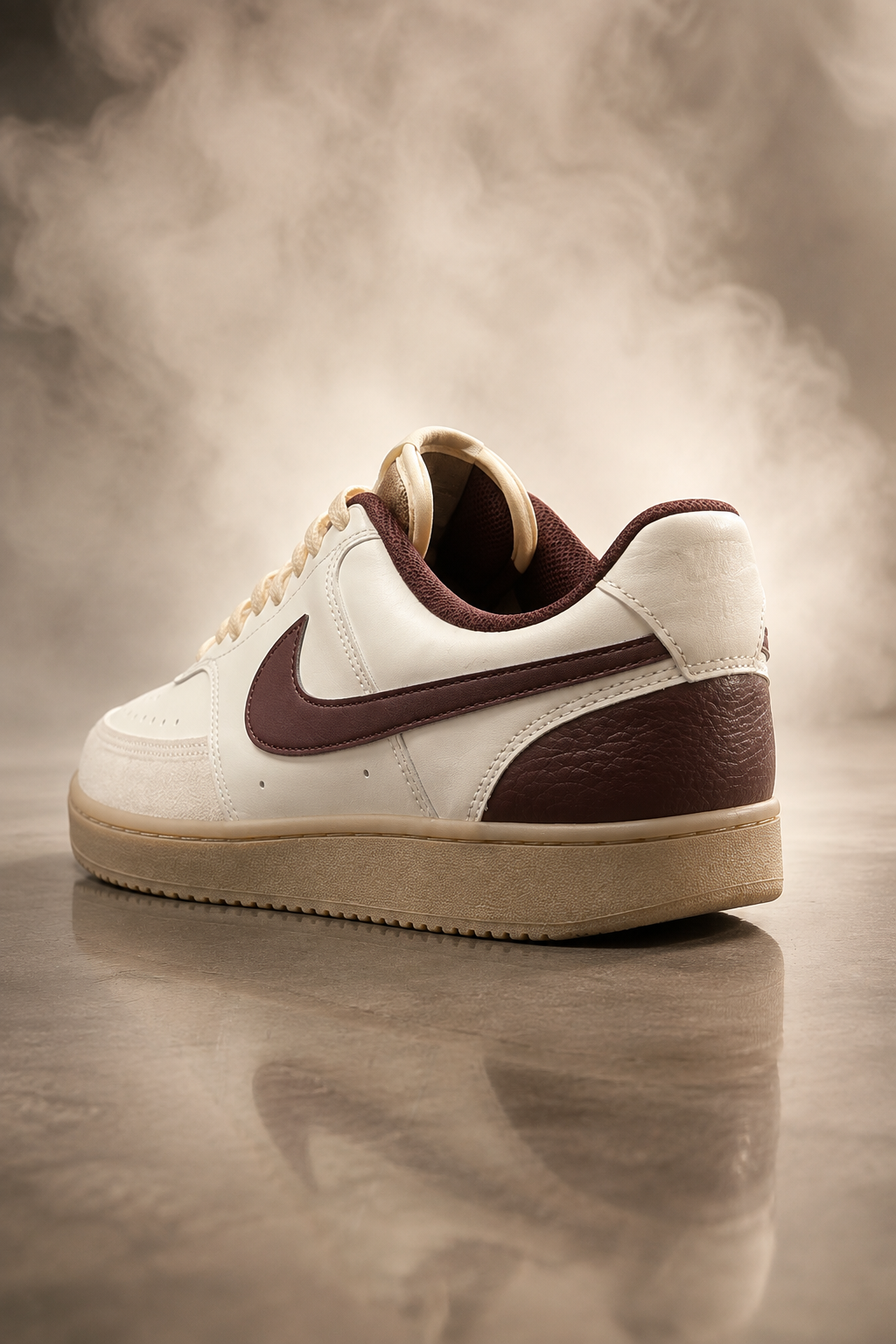 Nike Court Vision Low Men's Shoes – Sail / Burgundy Crush / Light Khaki