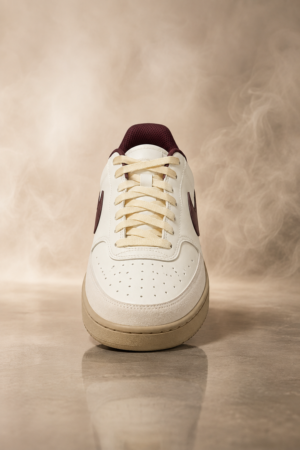 Nike Court Vision Low Men's Shoes – Sail / Burgundy Crush / Light Khaki