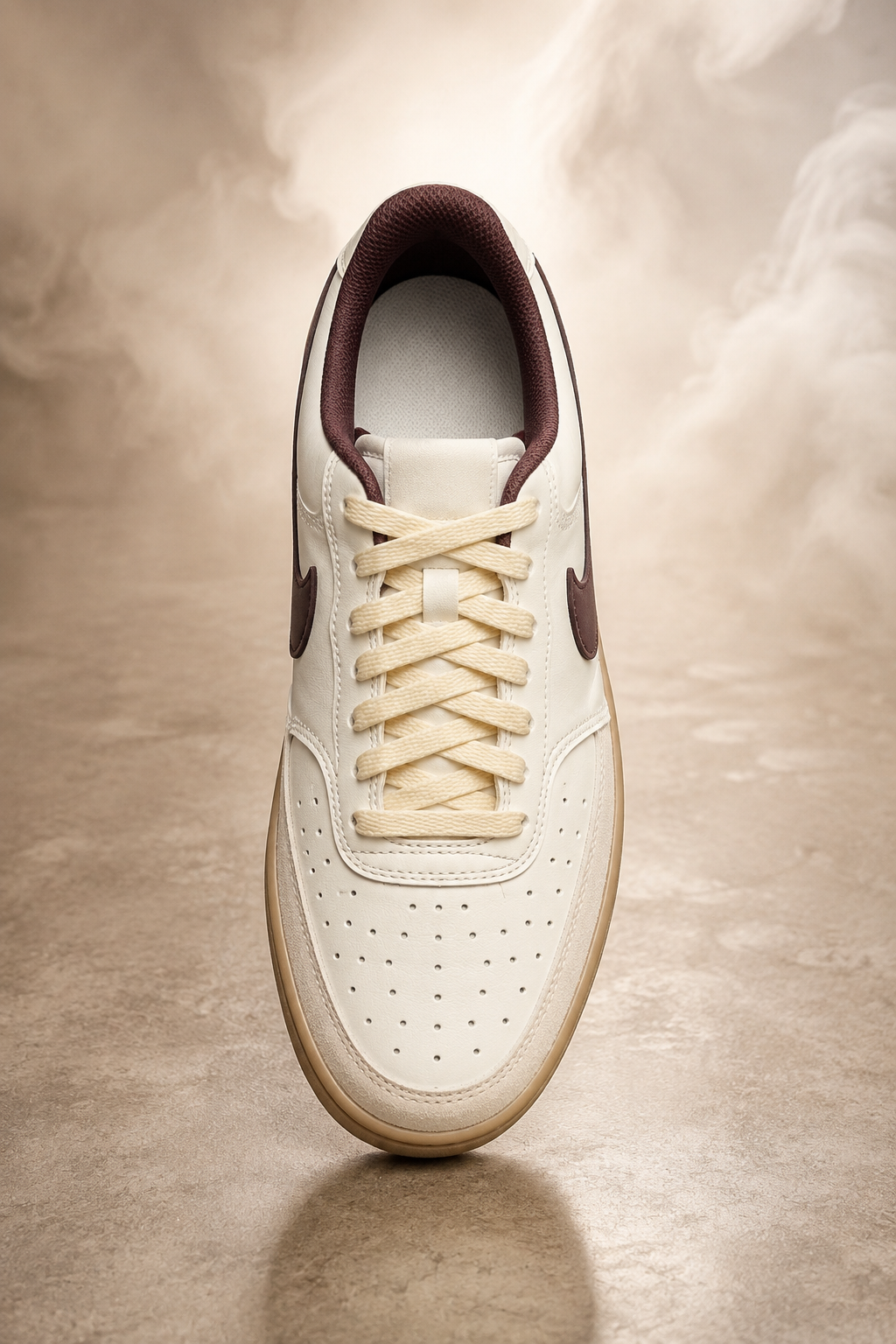 Nike Court Vision Low Men's Shoes – Sail / Burgundy Crush / Light Khaki