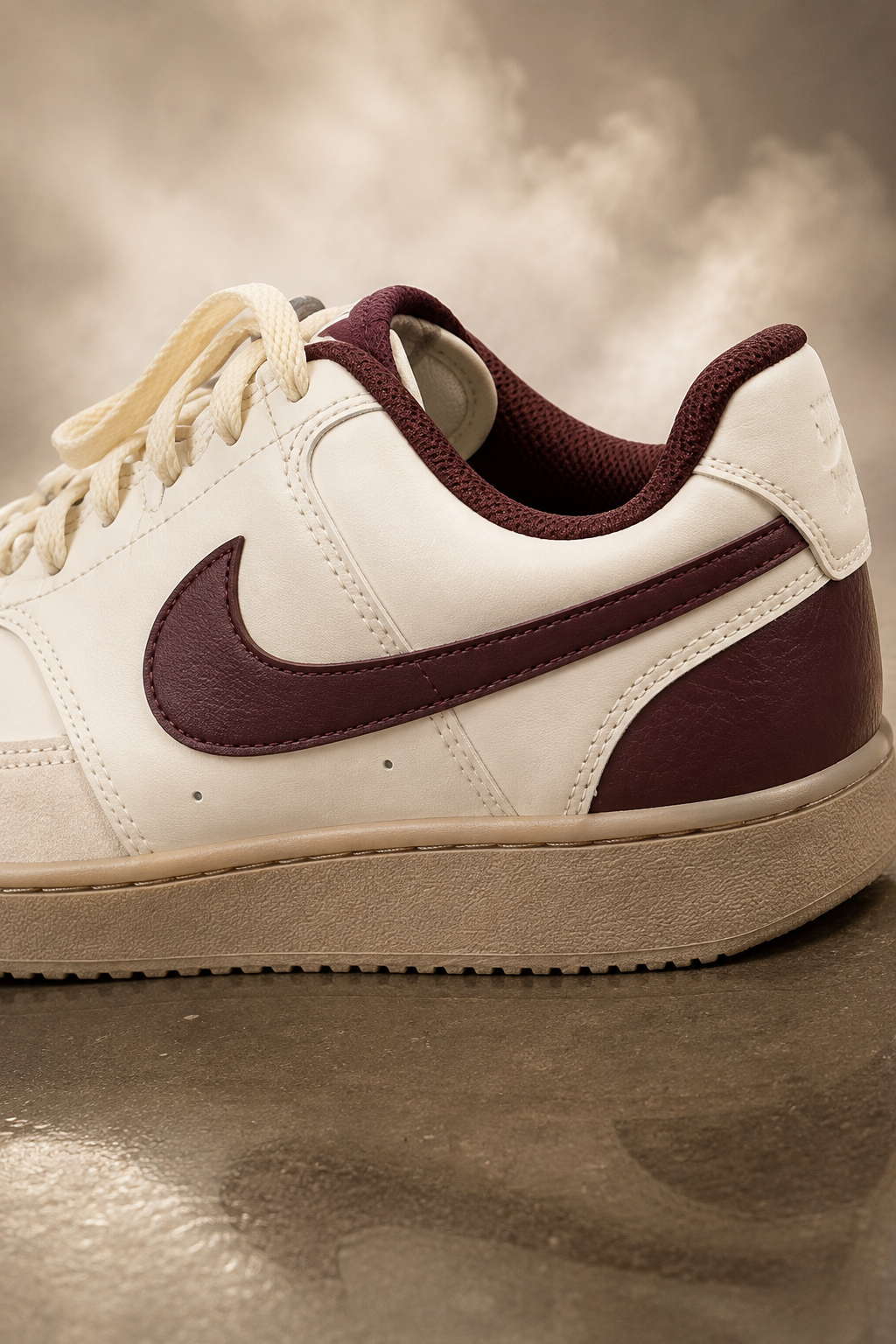 Nike Court Vision Low Men's Shoes – Sail / Burgundy Crush / Light Khaki