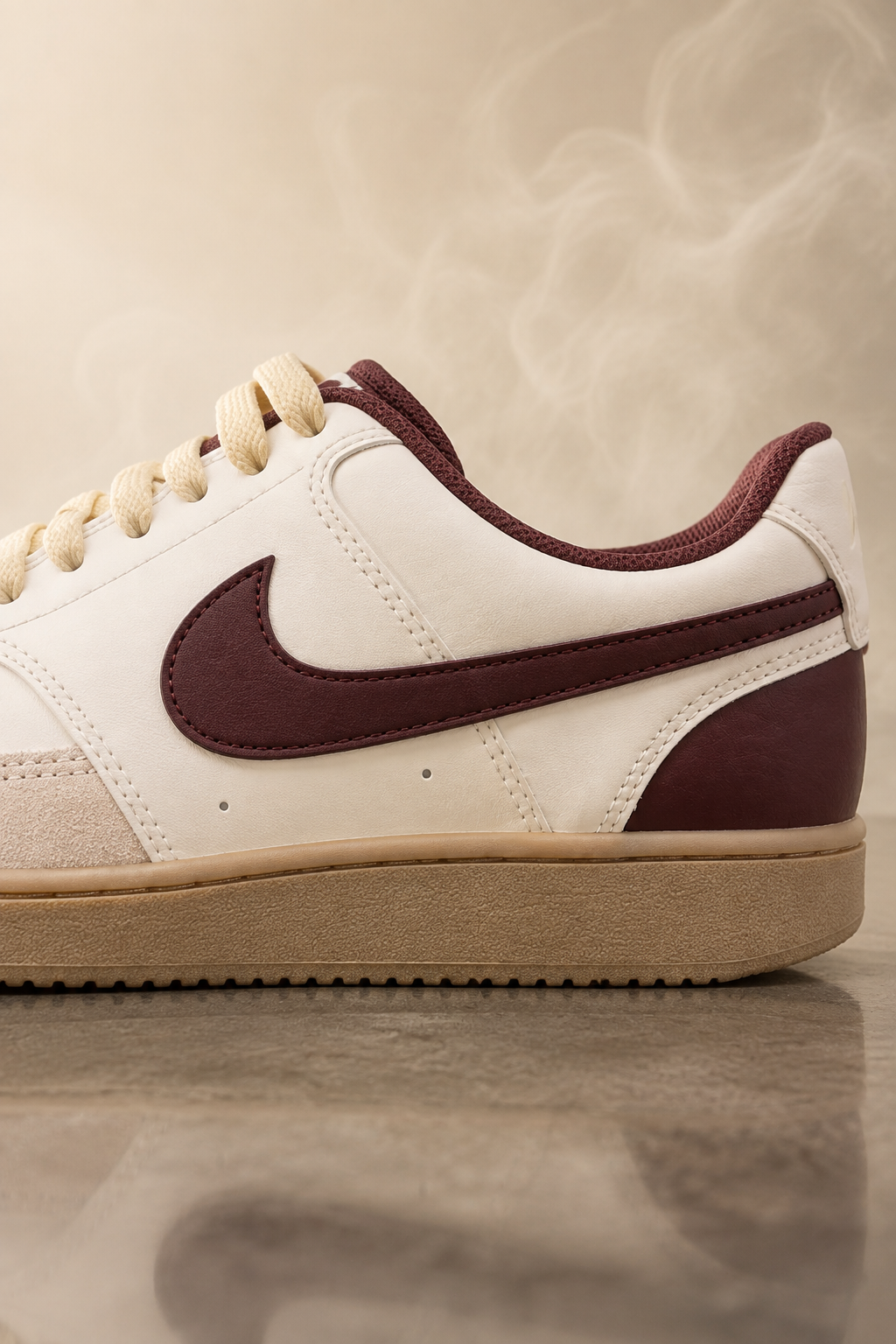 Nike Court Vision Low Men's Shoes – Sail / Burgundy Crush / Light Khaki
